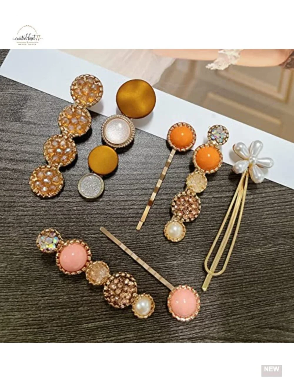 20 Pcs Pearl Acrylic Resin Hair Clips Set, Decorative Barrettes & Pins